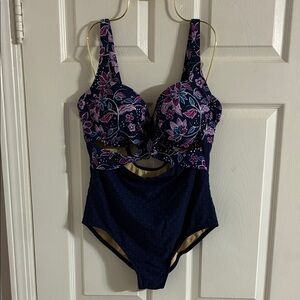 Swimsuits For All Navy Floral One Piece